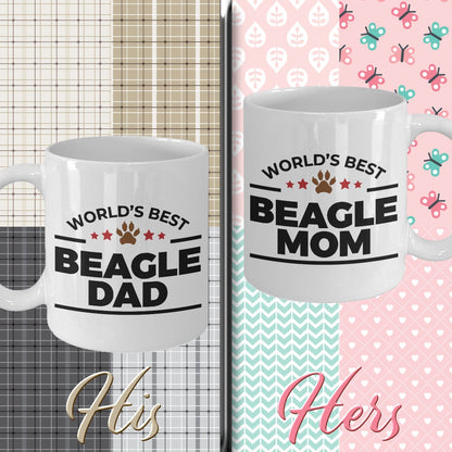 Beagle Coffee Mug Dad and Mom - His and Hers - Set of 2 - Mallard Moon Gift Shop