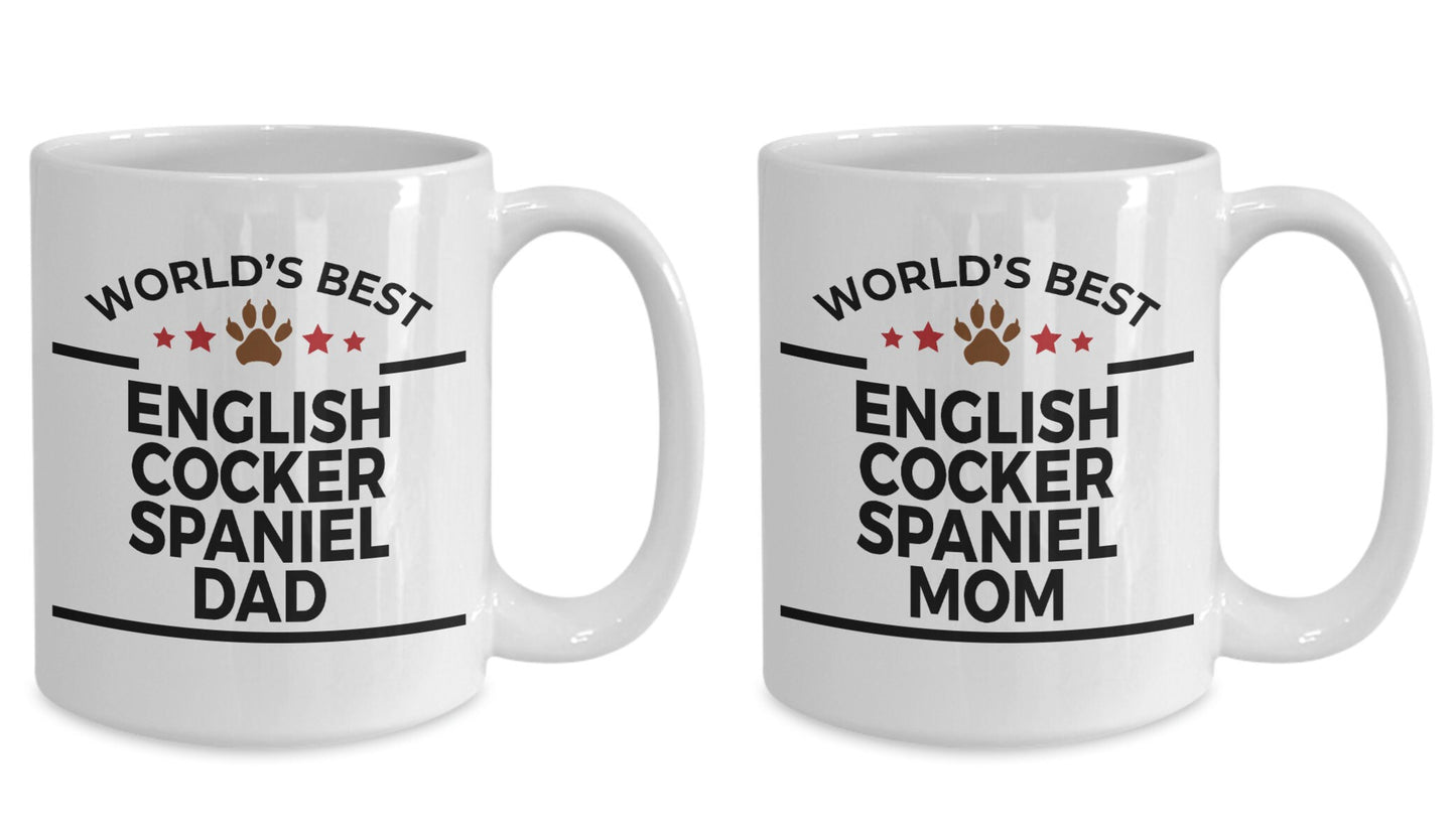 English Cocker Spaniel Dad and Mom Couples Mug - Set of 2 - His and Hers - Mallard Moon Gift Shop
