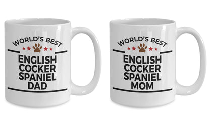 English Cocker Spaniel Dad and Mom Couples Mug - Set of 2 - His and Hers - Mallard Moon Gift Shop