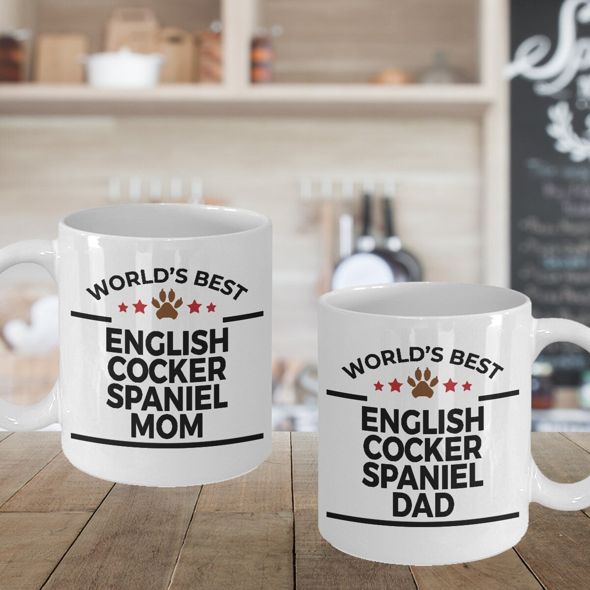English Cocker Spaniel Dad and Mom Couples Mug - Set of 2 - His and Hers - Mallard Moon Gift Shop