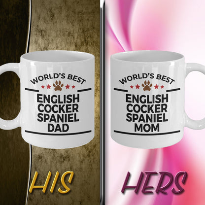 English Cocker Spaniel Dad and Mom Couples Mug - Set of 2 - His and Hers - Mallard Moon Gift Shop