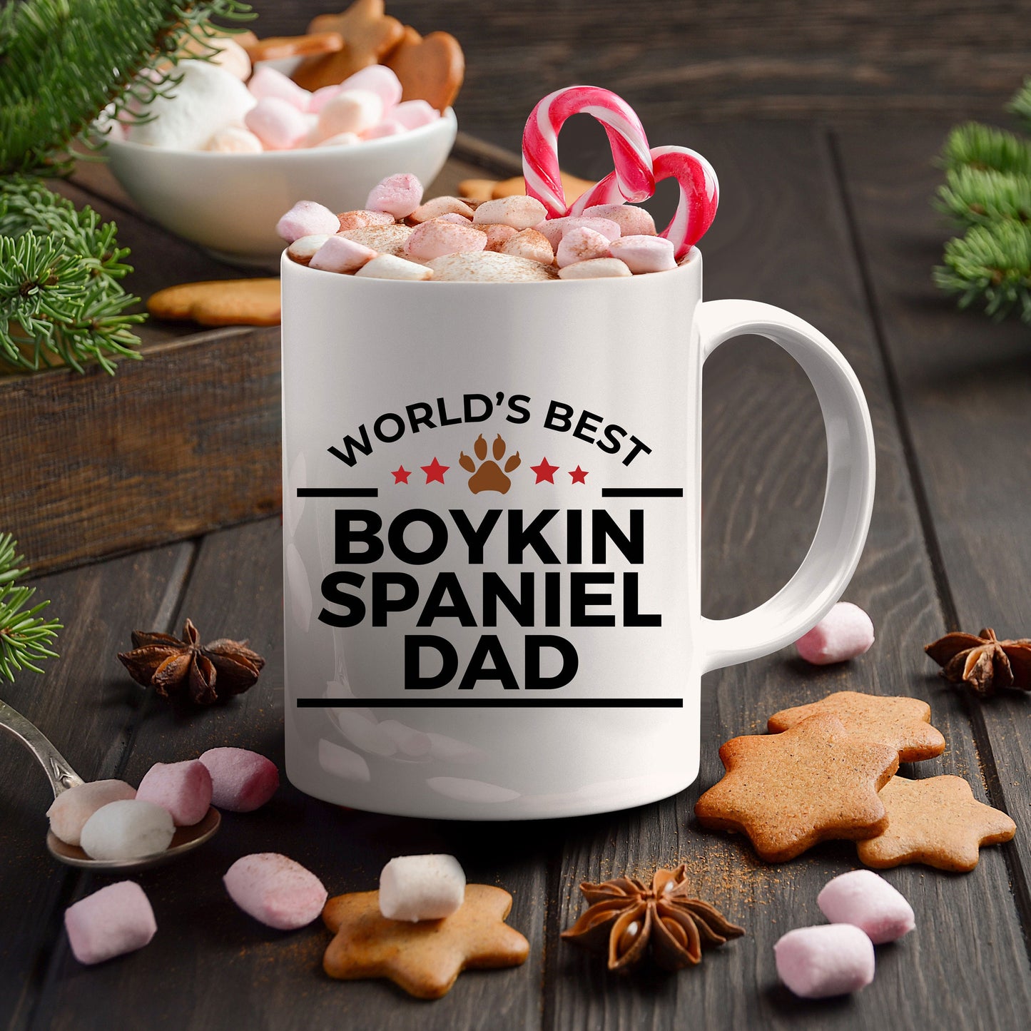 Boykin Spaniel World's Best Dog Dad Custom Ceramic Coffee Mug Father's Day Birthday - Mallard Moon Gift Shop