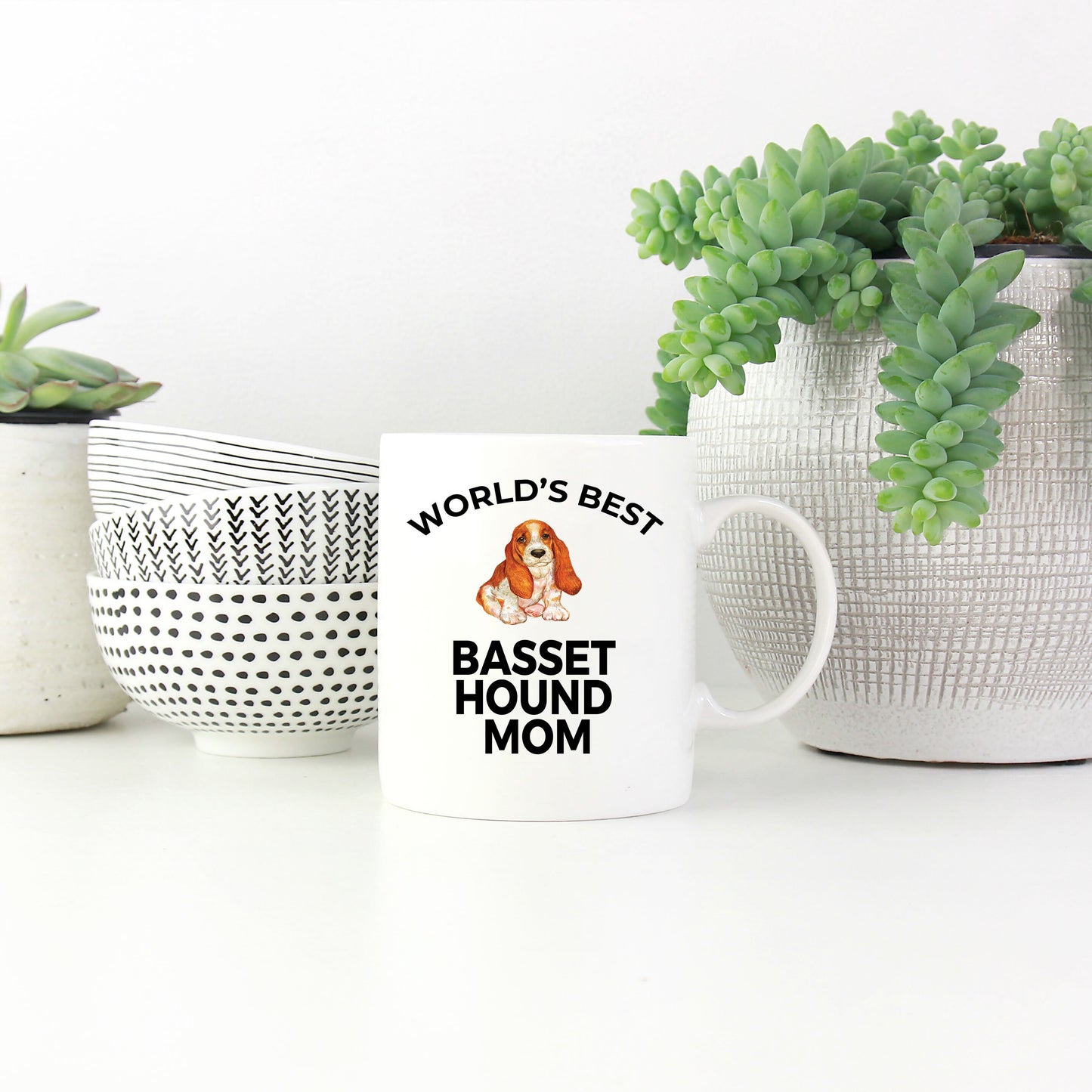 Basset Hound Dog Mom Mug - Mallard Moon Gift Shop