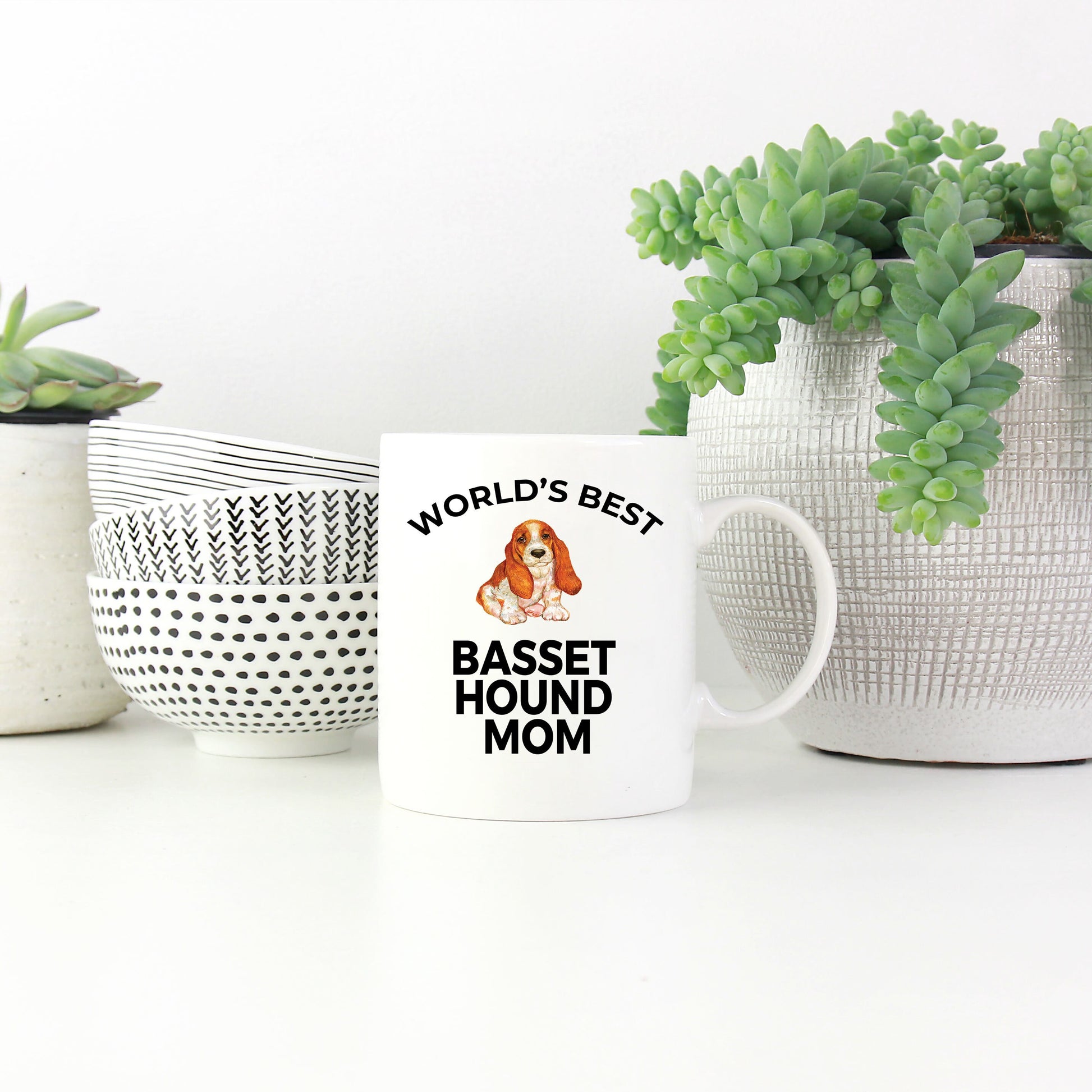 Basset Hound Dog Mom Mug - Mallard Moon Gift Shop