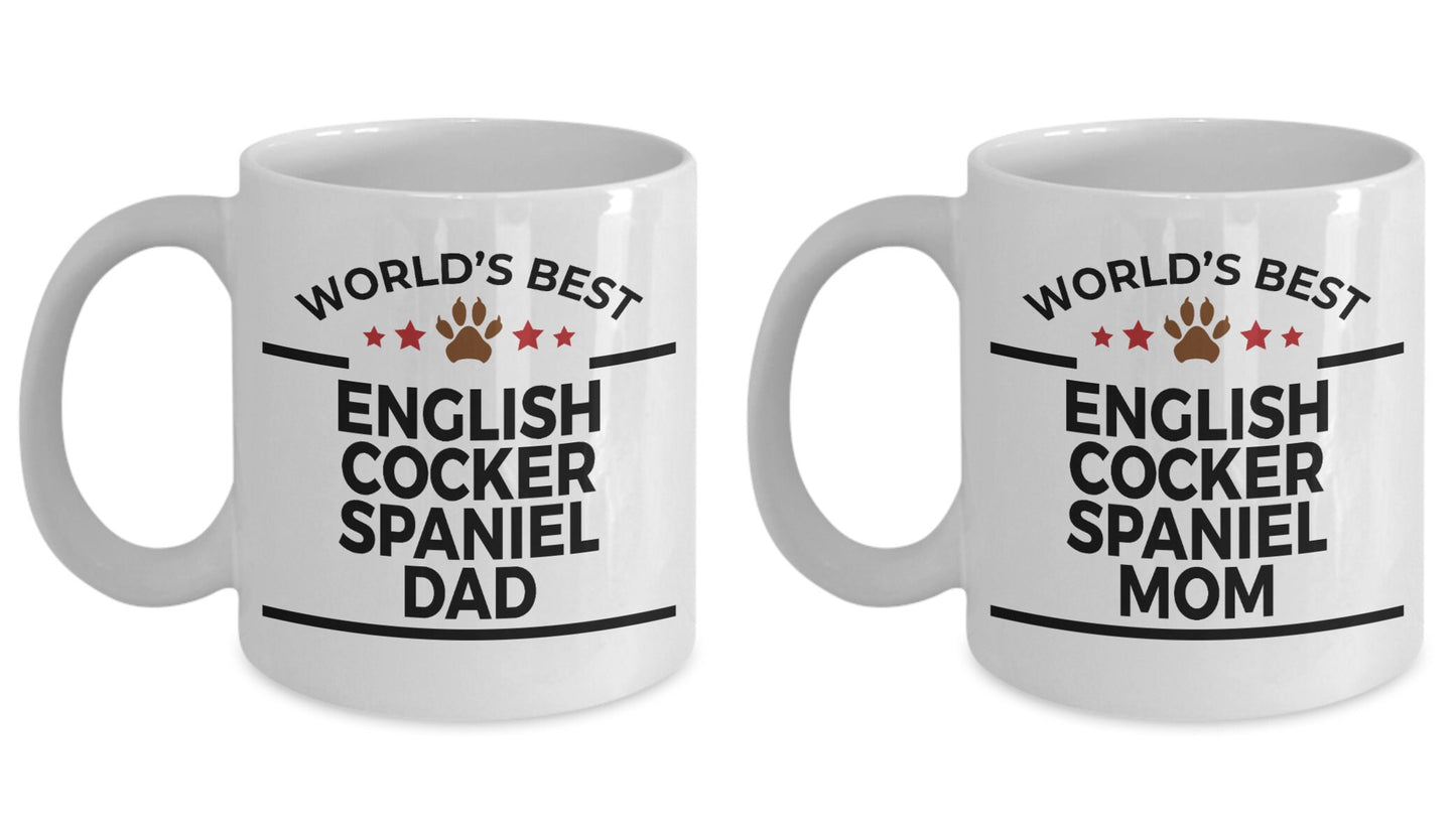 English Cocker Spaniel Dad and Mom Couples Mug - Set of 2 - His and Hers - Mallard Moon Gift Shop