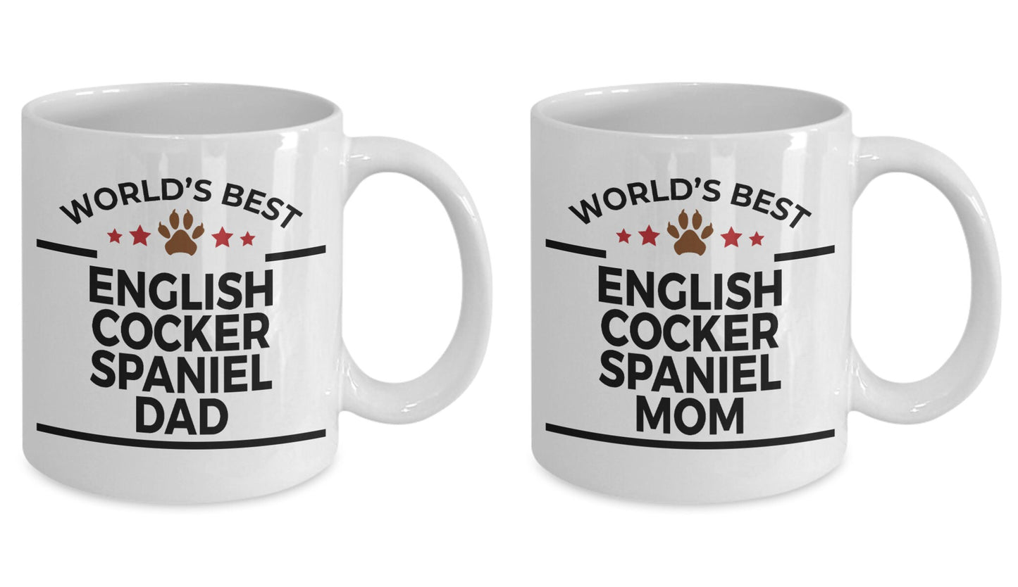 English Cocker Spaniel Dad and Mom Couples Mug - Set of 2 - His and Hers - Mallard Moon Gift Shop