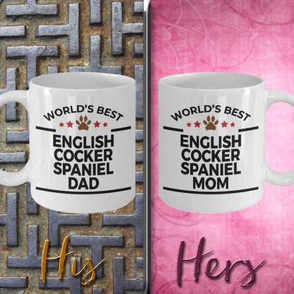 English Cocker Spaniel Dad and Mom Couples Mug - Set of 2 - His and Hers - Mallard Moon Gift Shop