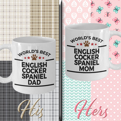 English Cocker Spaniel Dad and Mom Couples Mug - Set of 2 - His and Hers - Mallard Moon Gift Shop
