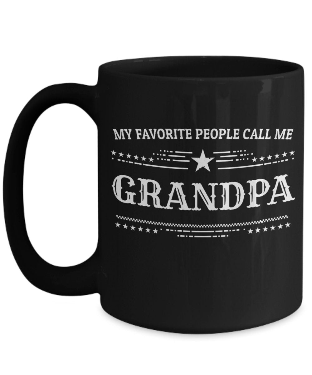 Grandpa Black Coffee Mug - Father's Day, Christmas, Birthday Gift - Mallard Moon Gift Shop
