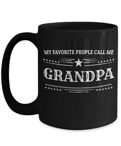Grandpa Black Coffee Mug - Father's Day, Christmas, Birthday Gift - Mallard Moon Gift Shop