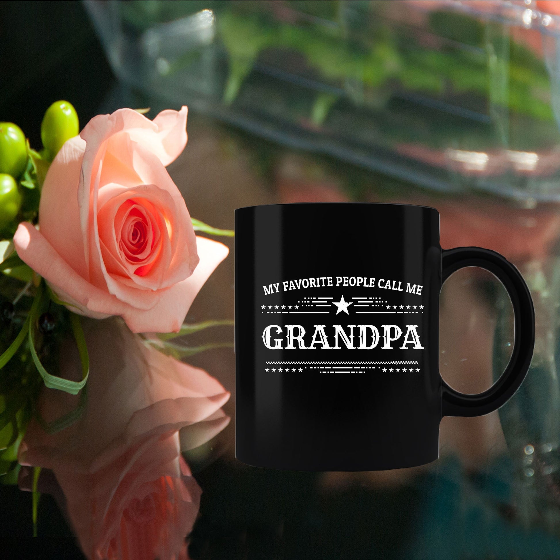 Grandpa Black Coffee Mug - Father's Day, Christmas, Birthday Gift - Mallard Moon Gift Shop