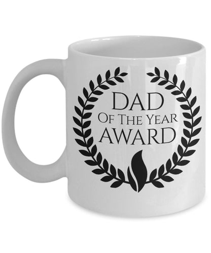 Dad of the Year Award Custom Ceramic Coffee mug Birthday Father's Day - Mallard Moon Gift Shop