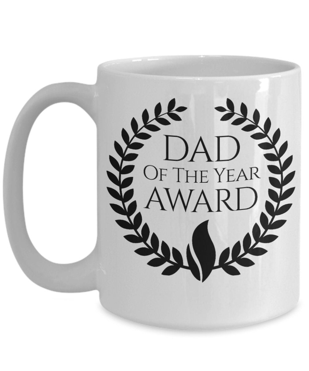 Dad of the Year Award Custom Ceramic Coffee mug Birthday Father's Day - Mallard Moon Gift Shop