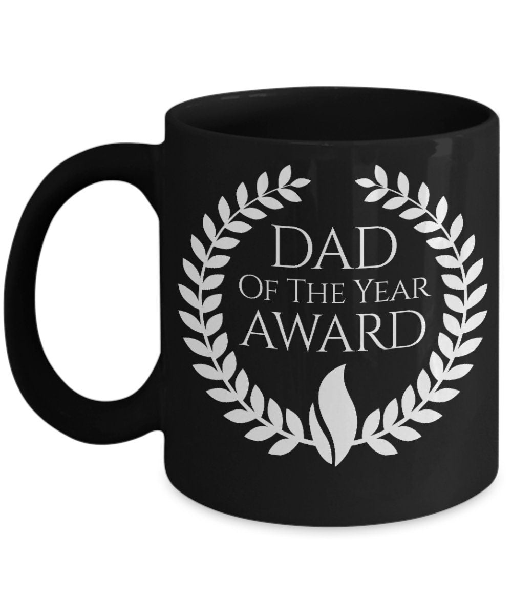 Dad of the Year Award Black Ceramic Mug - Mallard Moon Gift Shop