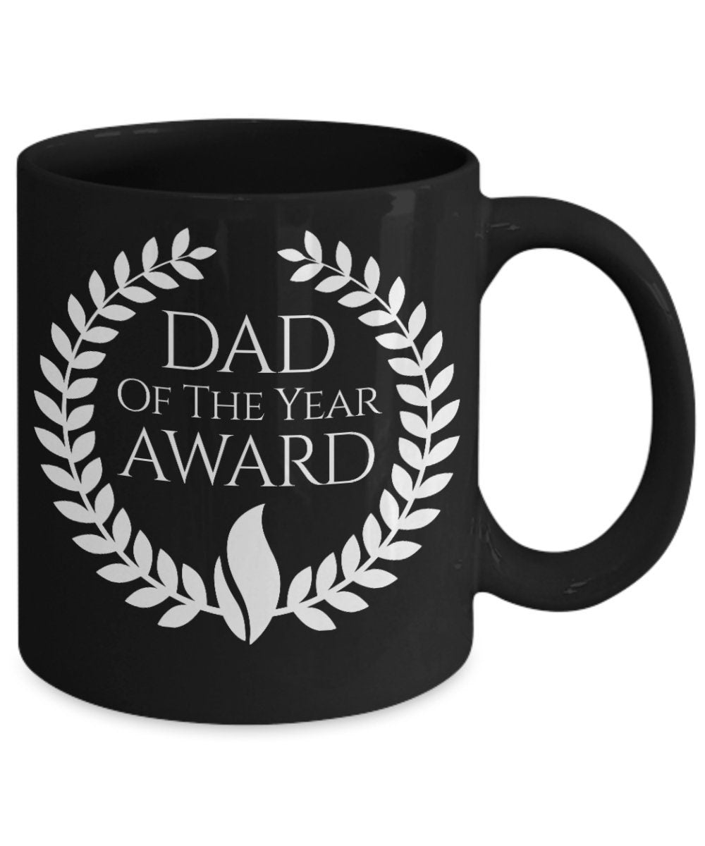 Dad of the Year Award Black Ceramic Mug - Mallard Moon Gift Shop
