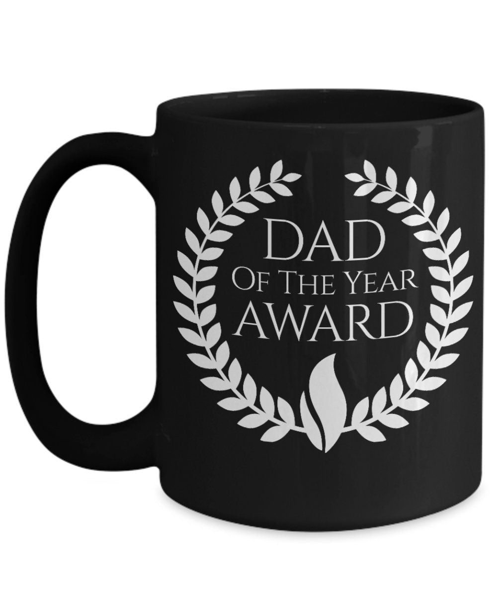 Dad of the Year Award Black Ceramic Mug - Mallard Moon Gift Shop