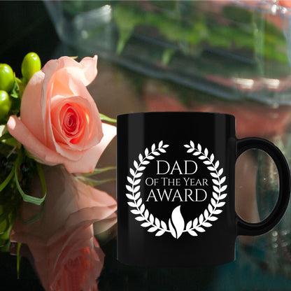 Dad of the Year Award Black Ceramic Mug - Mallard Moon Gift Shop