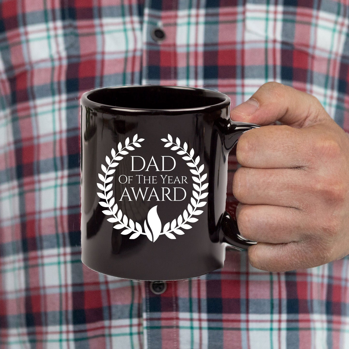 Dad of the Year Award Black Ceramic Mug - Mallard Moon Gift Shop