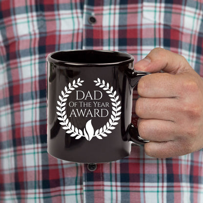 Dad of the Year Award Black Ceramic Mug - Mallard Moon Gift Shop