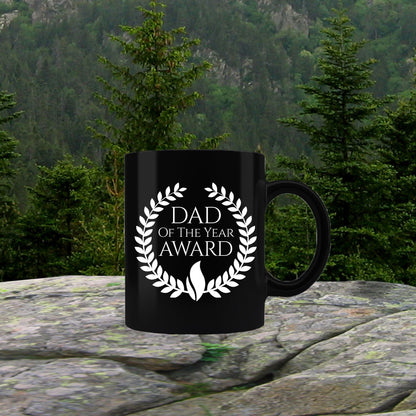 Dad of the Year Award Black Ceramic Mug - Mallard Moon Gift Shop