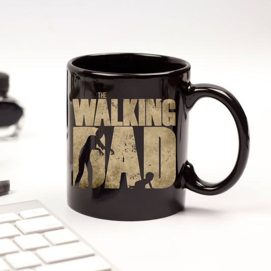 The Walking Dad Zombie Coffee Mug – Funny Fatherhood Gift for New Dads, Zombie Fans, or Baby Daddies – Unique Father Mug with Crawling Baby Graphic - Mallard Moon Gift Shop