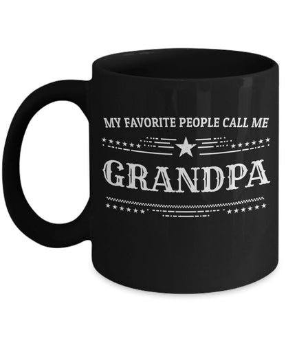 Grandpa Black Coffee Mug - Father's Day, Christmas, Birthday Gift - Mallard Moon Gift Shop