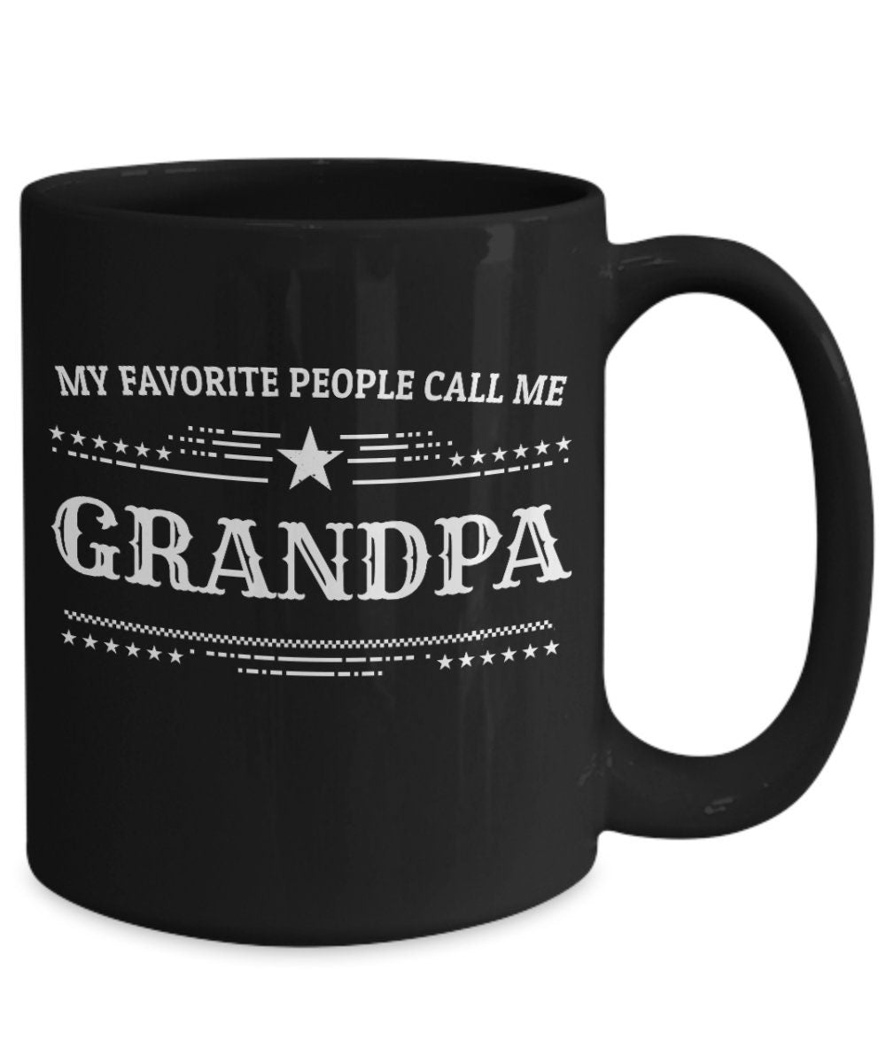 Grandpa Black Coffee Mug - Father's Day, Christmas, Birthday Gift - Mallard Moon Gift Shop