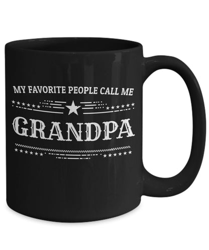 Grandpa Black Coffee Mug - Father's Day, Christmas, Birthday Gift - Mallard Moon Gift Shop