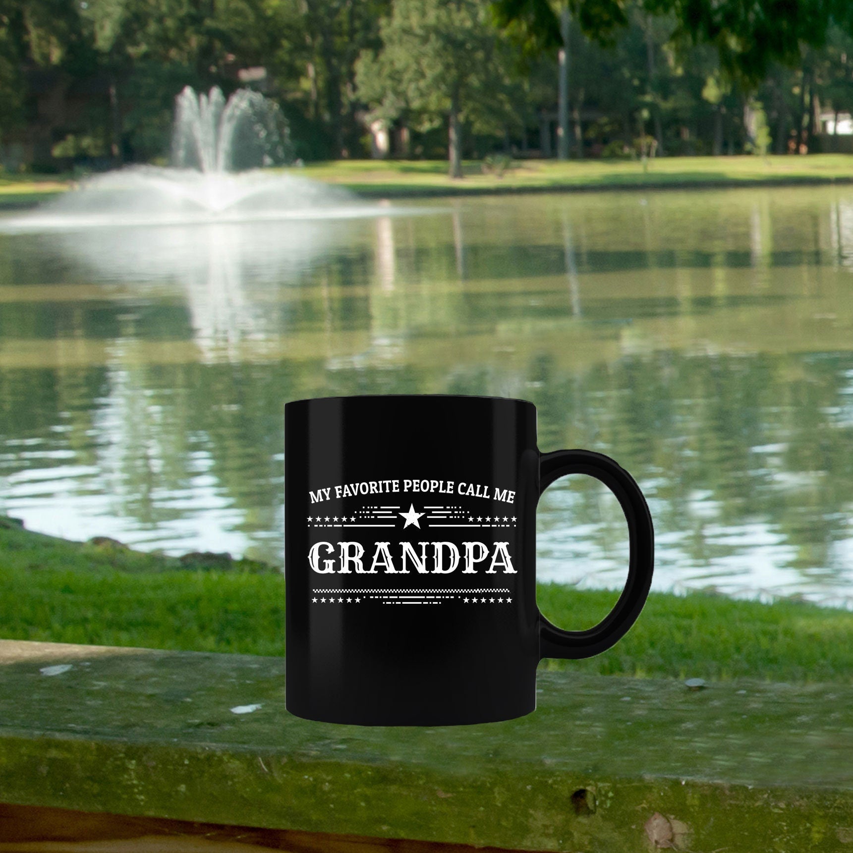 Grandpa Black Coffee Mug - Father's Day, Christmas, Birthday Gift - Mallard Moon Gift Shop