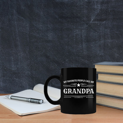 Grandpa Black Coffee Mug - Father's Day, Christmas, Birthday Gift - Mallard Moon Gift Shop