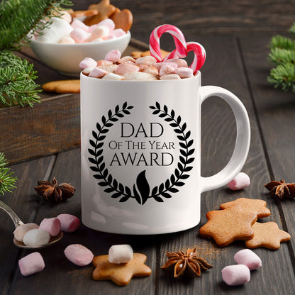 Dad of the Year Award Custom Ceramic Coffee mug Birthday Father's Day - Mallard Moon Gift Shop