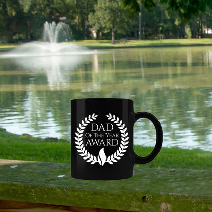 Dad of the Year Award Black Ceramic Mug - Mallard Moon Gift Shop
