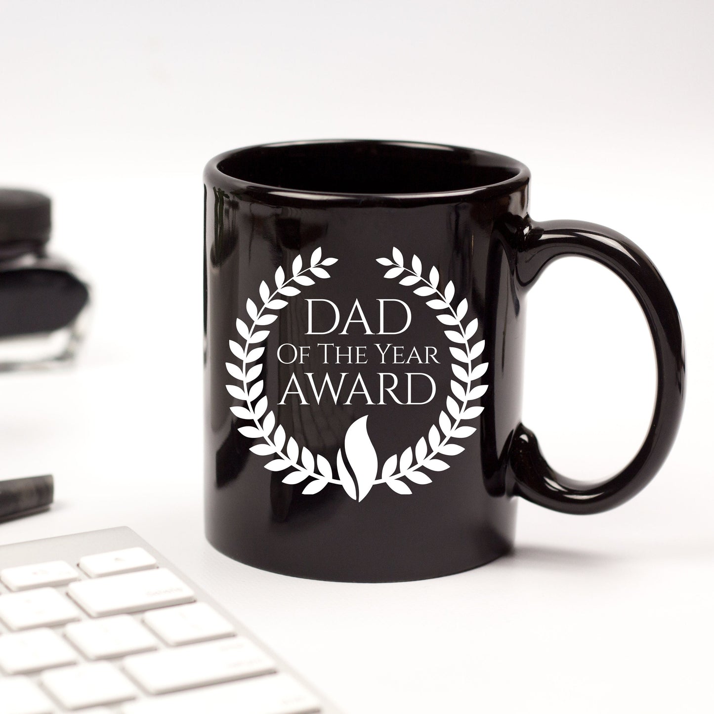 Dad of the Year Award Black Ceramic Mug - Mallard Moon Gift Shop