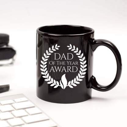 Dad of the Year Award Black Ceramic Mug - Mallard Moon Gift Shop