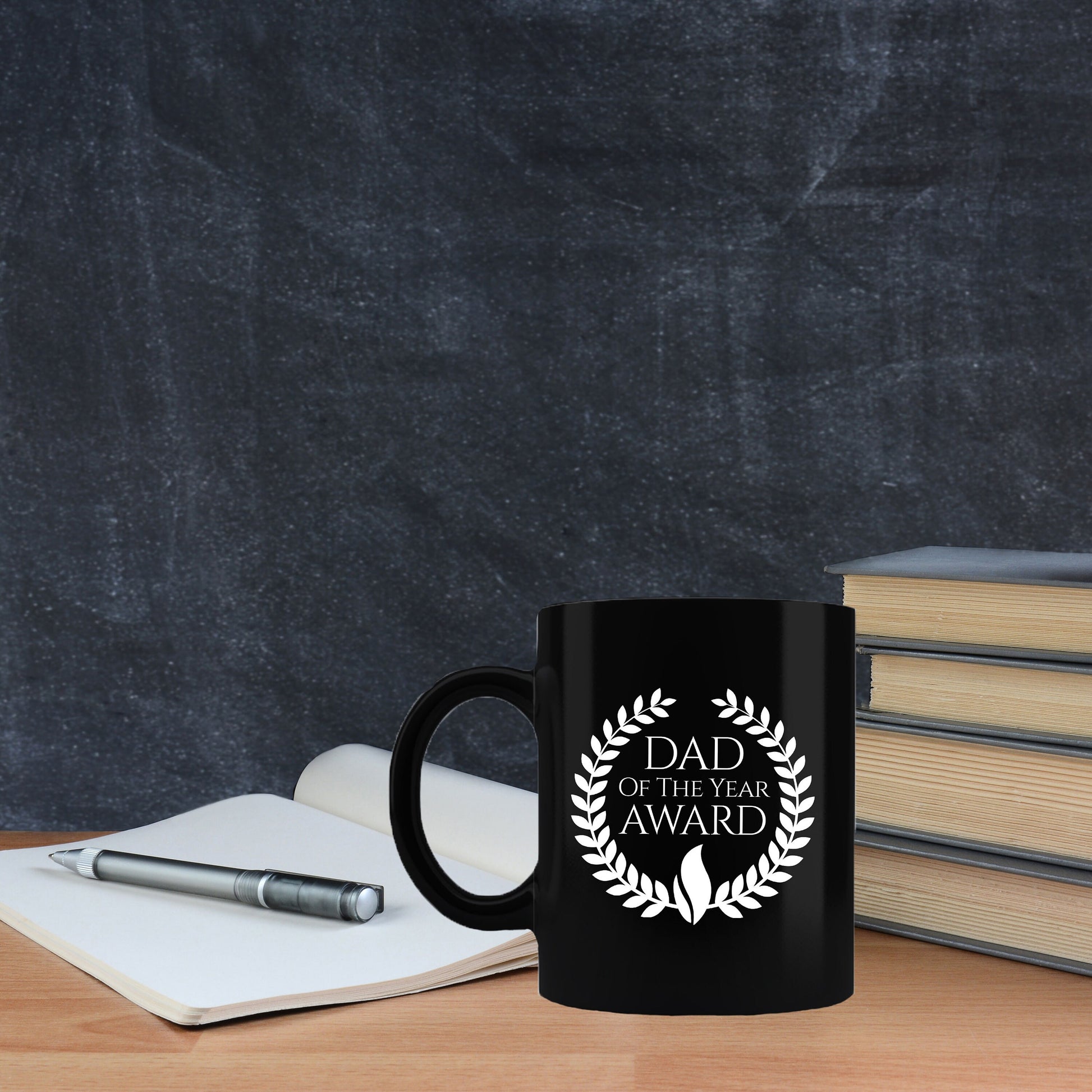 Dad of the Year Award Black Ceramic Mug - Mallard Moon Gift Shop