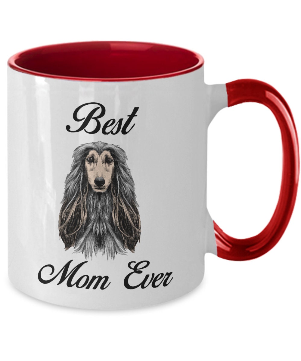 Best afghan hound mom ever two toned coffee mugs - Mallard Moon Gift Shop