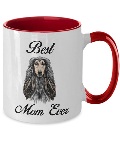 Best afghan hound mom ever two toned coffee mugs - Mallard Moon Gift Shop