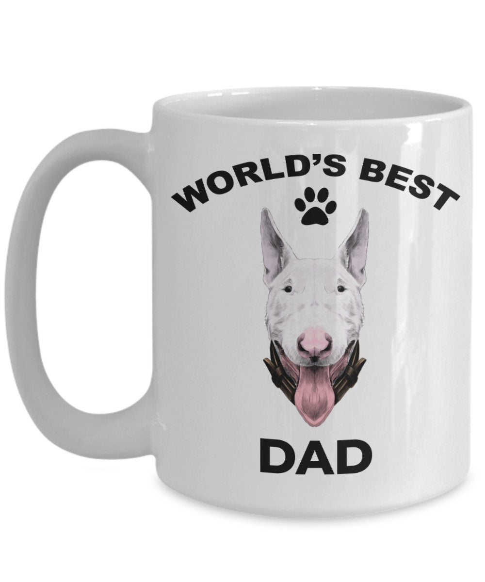 Bull terrier dog dad coffee mug - Mallard Moon Gift Shop