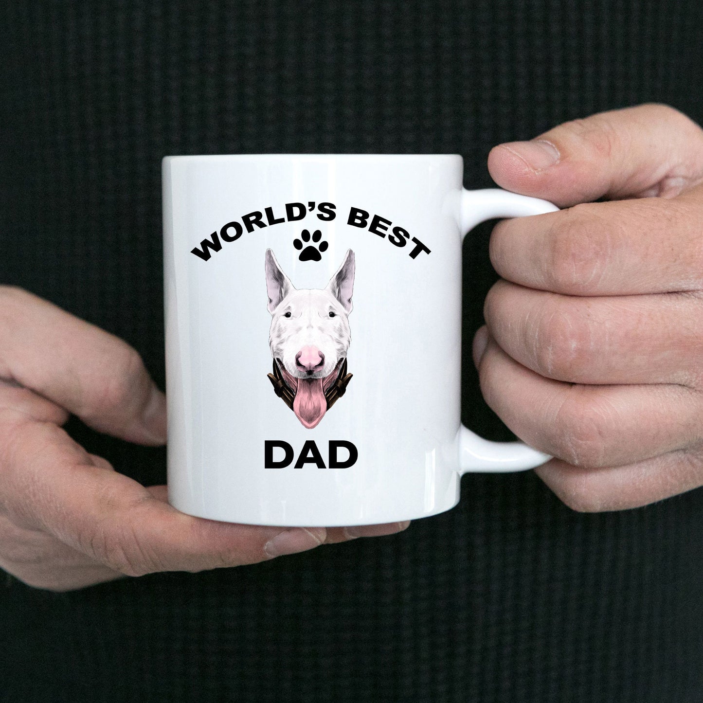 Bull terrier dog dad coffee mug - Mallard Moon Gift Shop