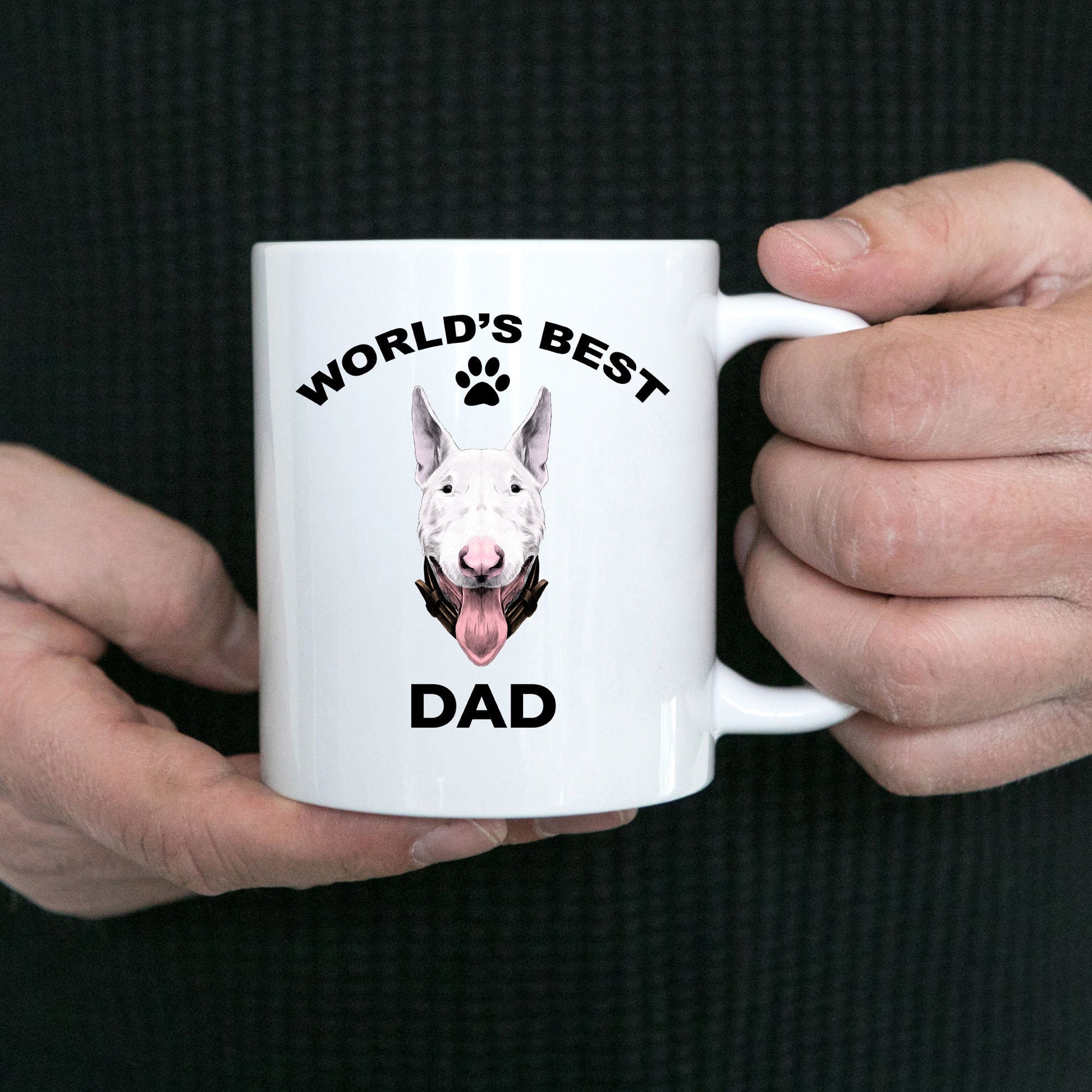 Bull terrier dog dad coffee mug - Mallard Moon Gift Shop
