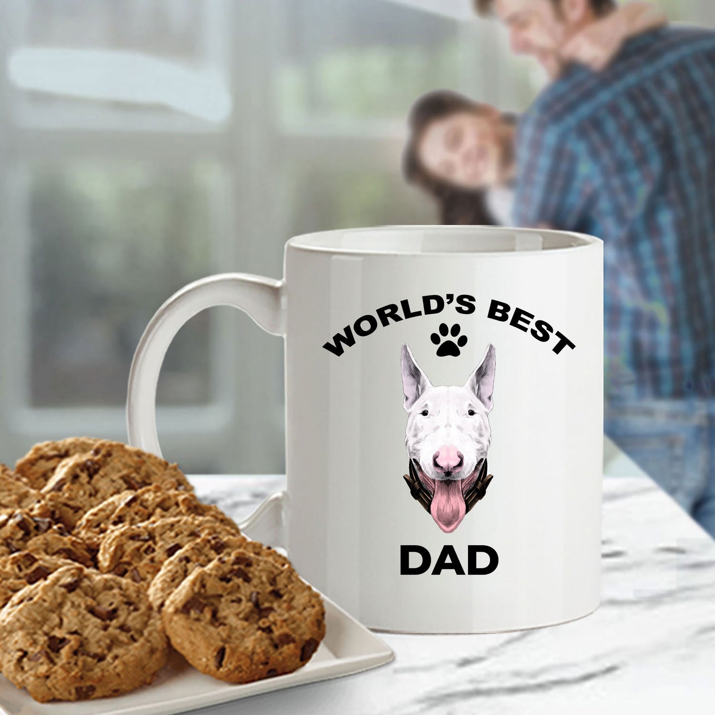 Bull terrier dog dad coffee mug - Mallard Moon Gift Shop