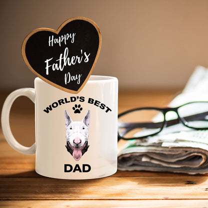 Bull terrier dog dad coffee mug - Mallard Moon Gift Shop