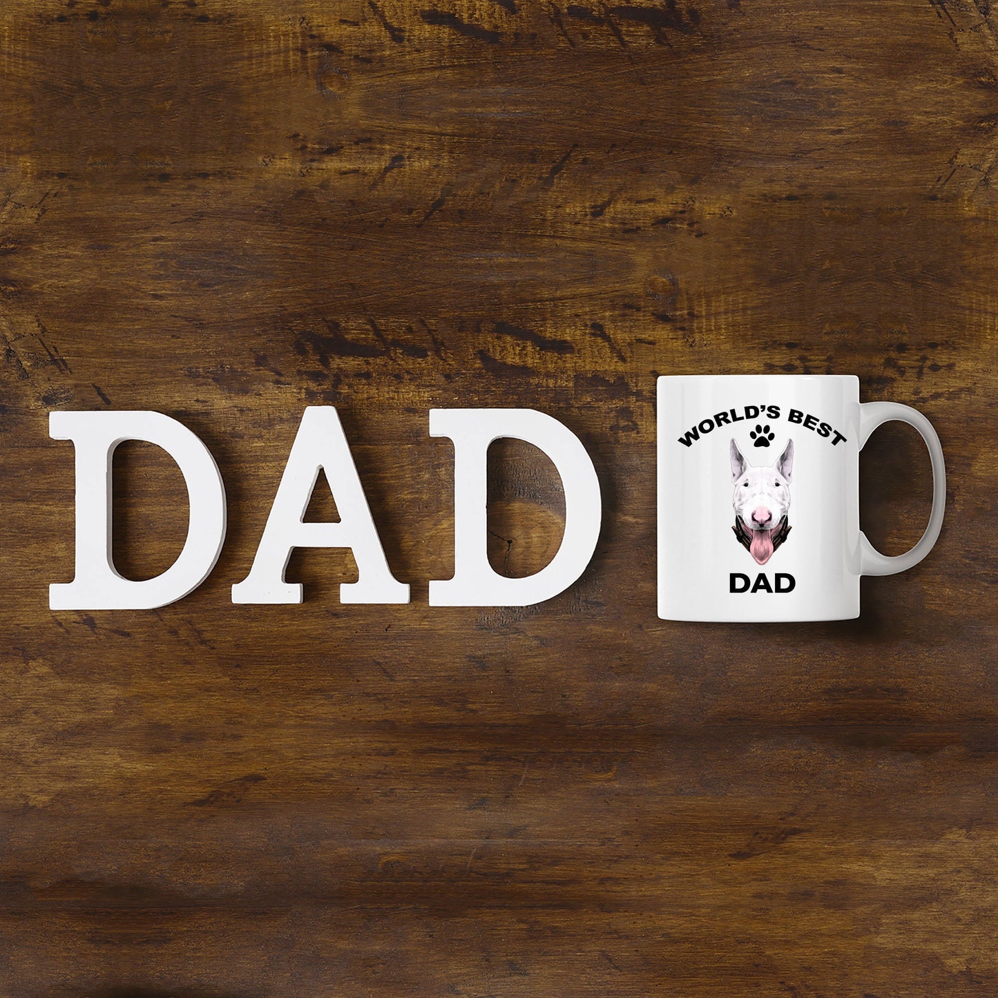 Bull terrier dog dad coffee mug - Mallard Moon Gift Shop