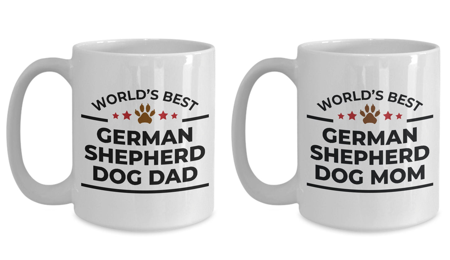 German Shepherd Dog Mom and Dad Couple Mugs- Set of 2 - His and Hers - Mallard Moon Gift Shop
