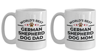 German Shepherd Dog Mom and Dad Couple Mugs- Set of 2 - His and Hers - Mallard Moon Gift Shop