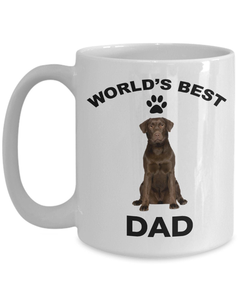 Chocolate Labrador Retriever Best Dad coffee mug - Mallard Moon Gift Shop
