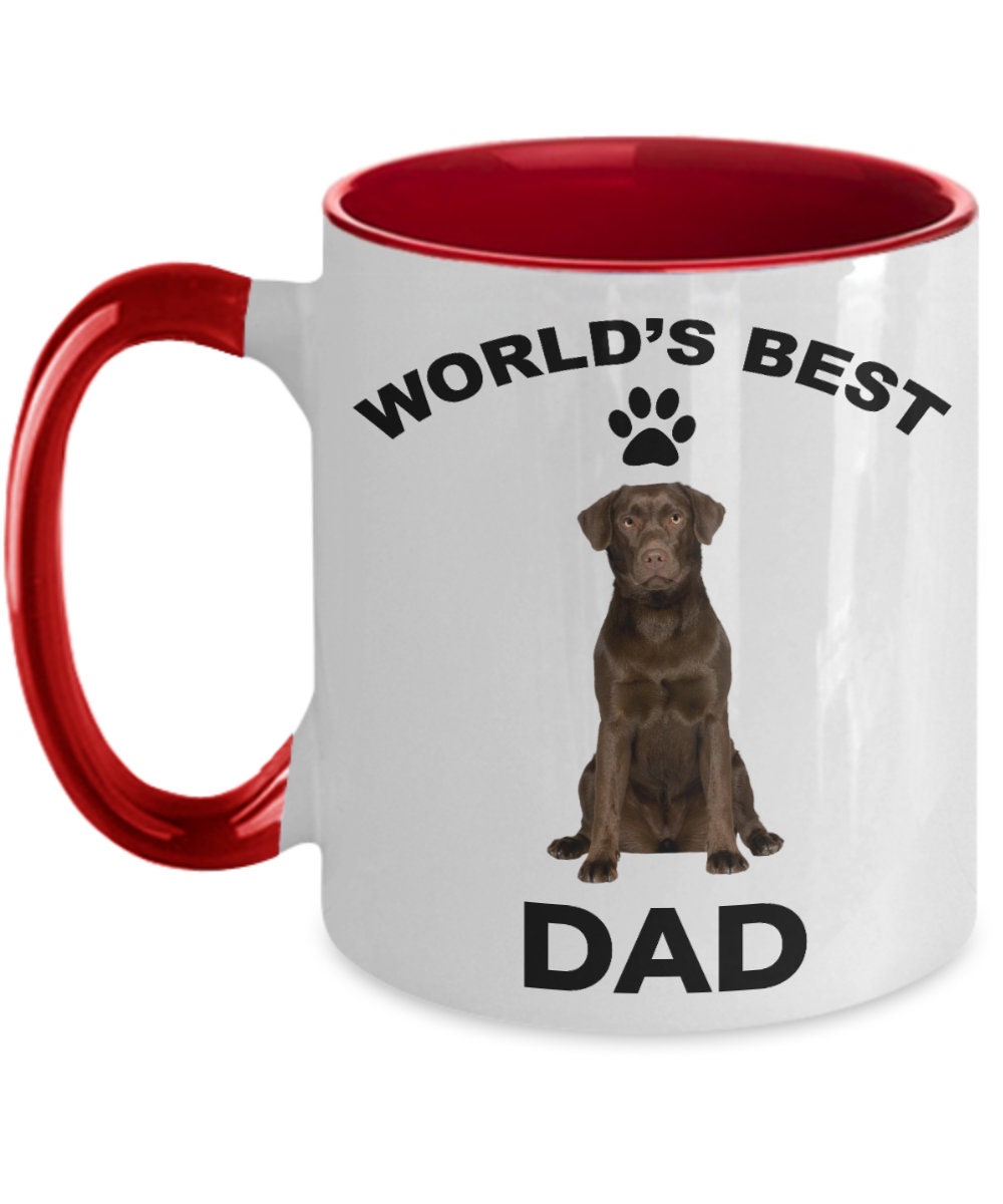 Chocolate Labrador Retriever Best Dad coffee mug - Mallard Moon Gift Shop
