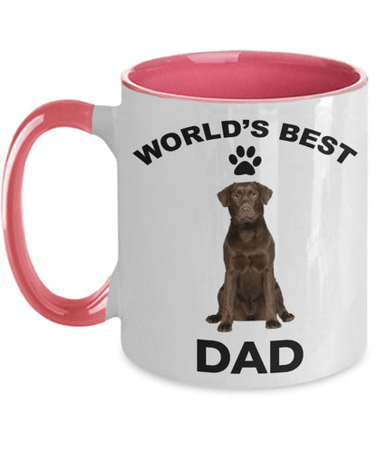 Chocolate Labrador Retriever Best Dad coffee mug - Mallard Moon Gift Shop