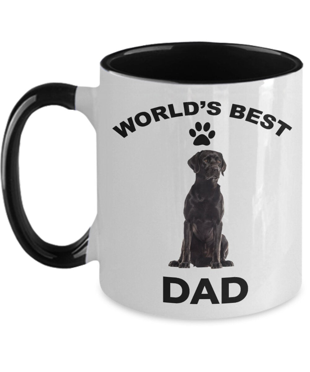 Black Labrador Retriever Best Dad Coffee Mug - Mallard Moon Gift Shop