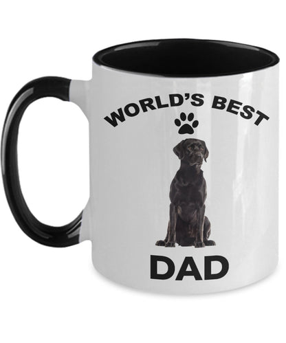 Black Labrador Retriever Best Dad Coffee Mug - Mallard Moon Gift Shop